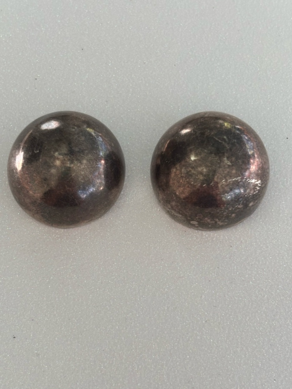 Sterling Silver Taxco Round Clip Earrings